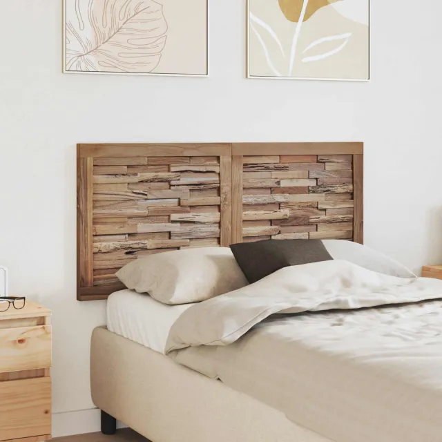vidaXL Bed Hoofdbord Naturel Massief Teakhout Bruin