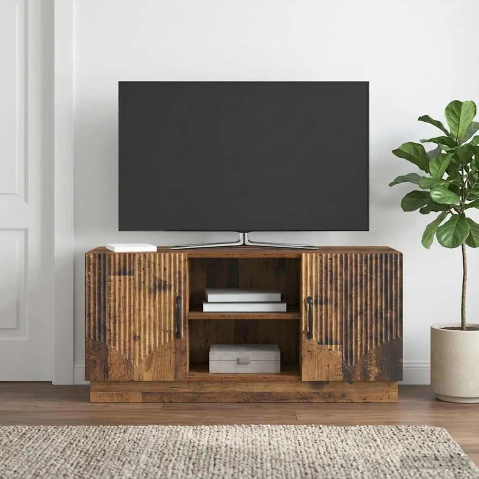 vidaXL TV-kast 102 x 34,5 x 47 cm Oud hout Bewerkt hout bruin, foto 4