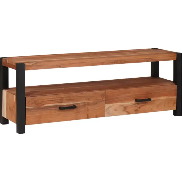 vidaXL TV-kast met lade Bruin 110 x 30 x 40 cm Massief acaciahout