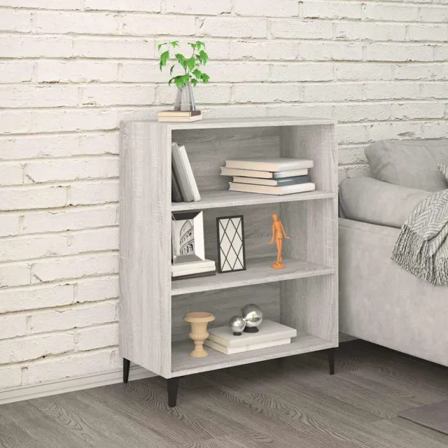 vidaXL Dressoir 69,5x32,5x90 cm bewerkt hout grijs sonoma eikenkleurig, foto 2