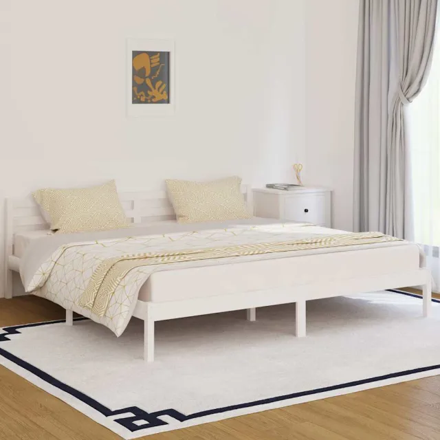 vidaXL Bedframe massief grenenhout wit 200x200 cm