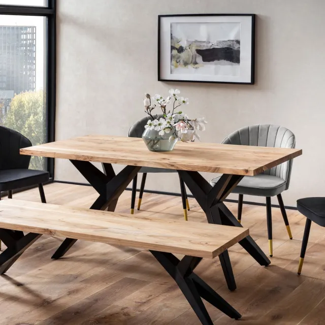 Wohnling Eettafel acaciahout 180x90 cm WL7.225 Zie omschrijving