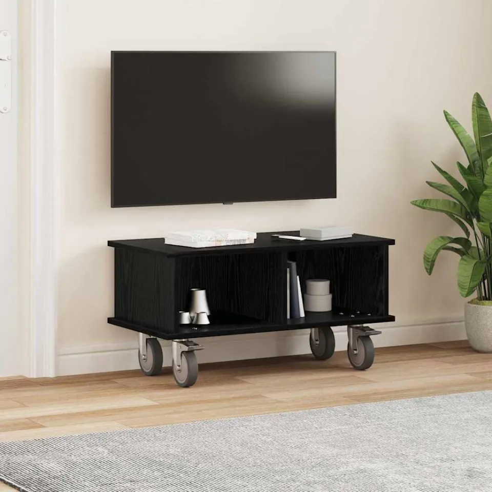 vidaXL TV-standaard 68,5 x 35 x 35 cm Zwart Eiken Bewerkt hout, foto 4