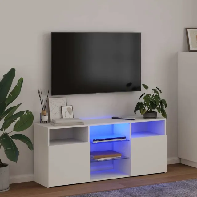 vidaXL Tv-meubel met LED-verlichting 120x30x50 cm wit