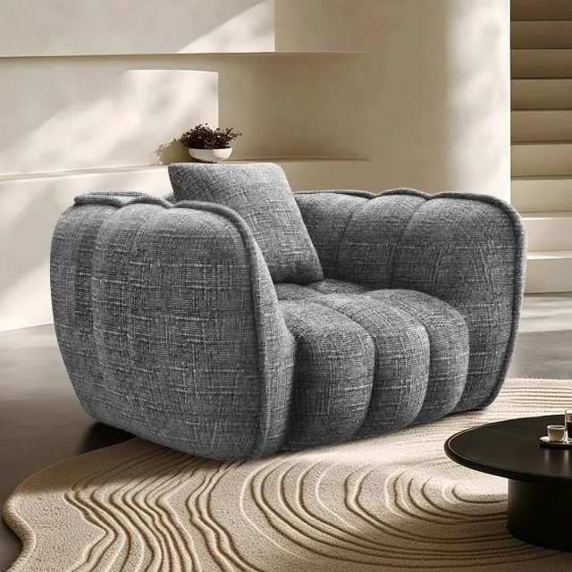 Lexzurn Zitzak - Wolk Zitzak voor Volwassenen - Zachte Lounge Fauteuil met Comfortabel Design - Moderne Relaxstoel voor Woonkamer, Slaapkamer en Gamingruimte - Grijs