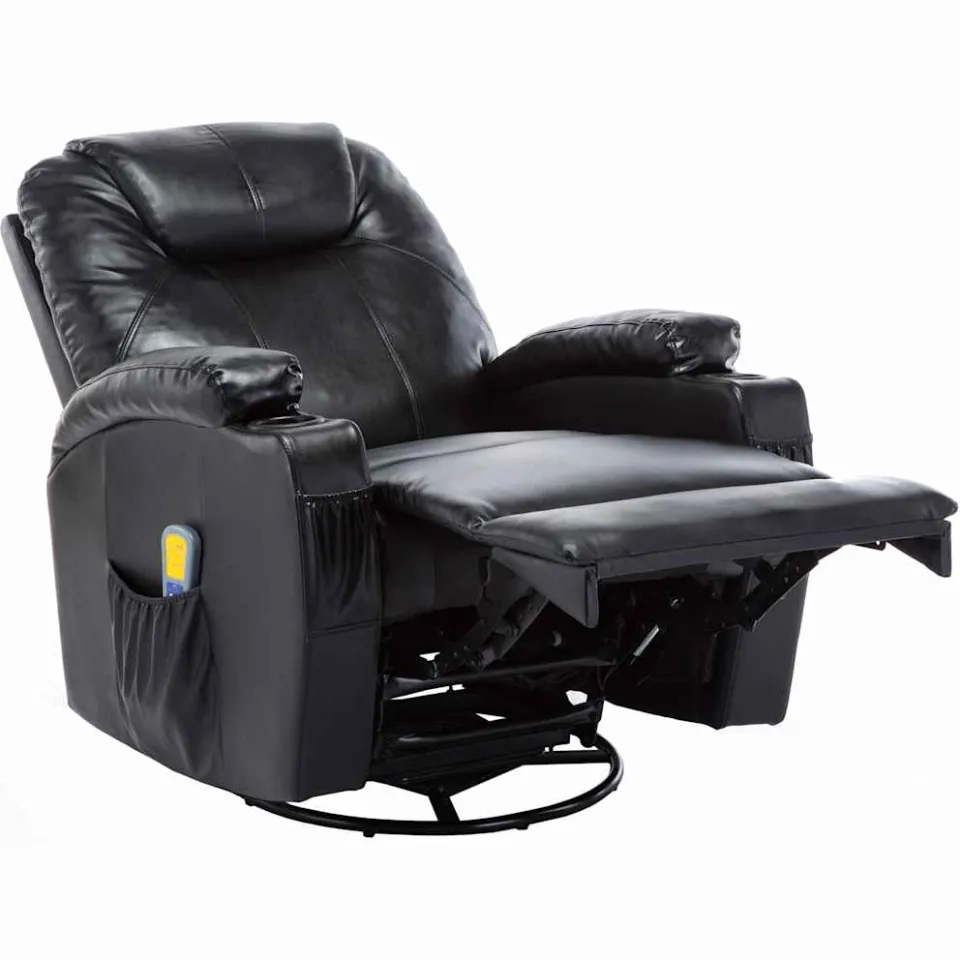 vidaXL Massagestoel schommelend kunstleer zwart, foto 4