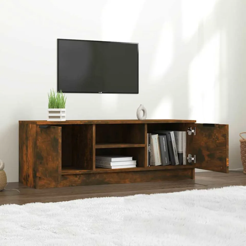 vidaXL Tv-meubel 102x35x36,5 cm bewerkt hout gerookt eikenkleurig, foto 3