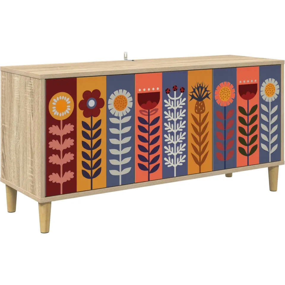 vidaXL Tv-meubel ESSEN 102 x 33 x 50 cm Sonoma Bewerkt hout bruin, foto 3