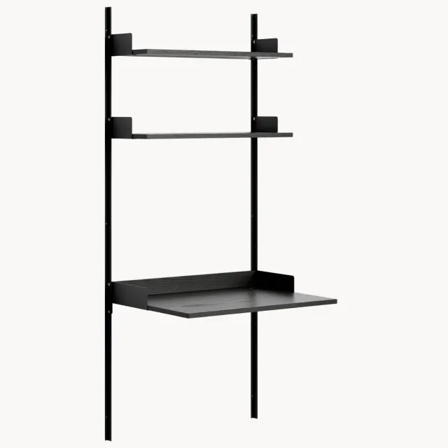 New Works Wandbureau New Works met planken Zwart