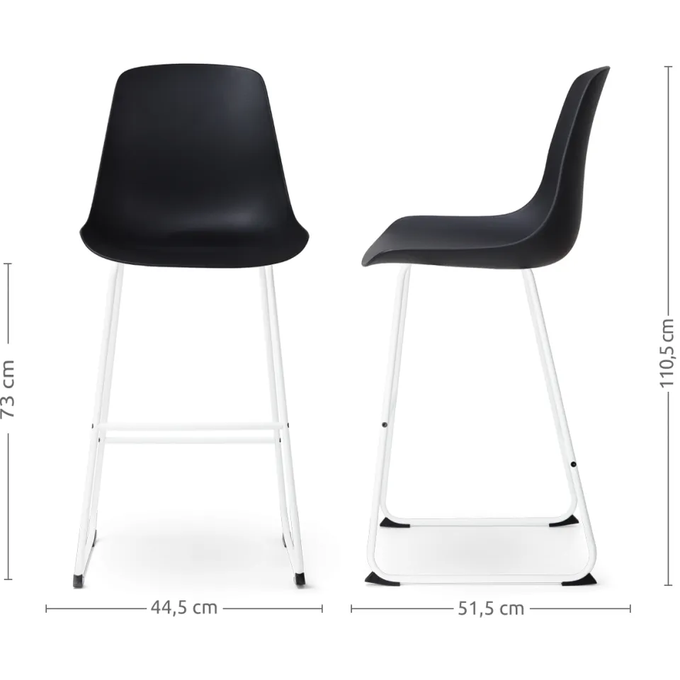 Nolon Nino-Pip barkruk zwart - wit onderstel 75 cm, foto 3