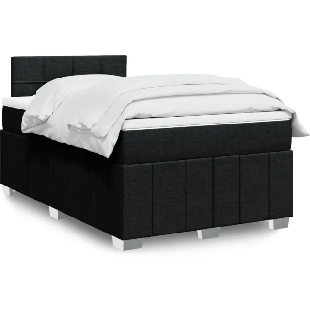 vidaXL Boxspring met matras stof zwart 120x190 cm