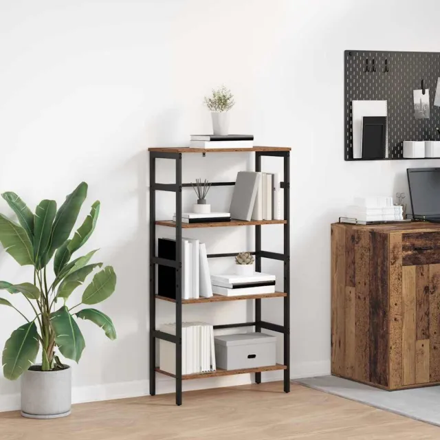 vidaXL Boekenkast 3-laags 60 x 29,5 x 115 cm Bewerkt hout Oud Hout bruin, foto 2