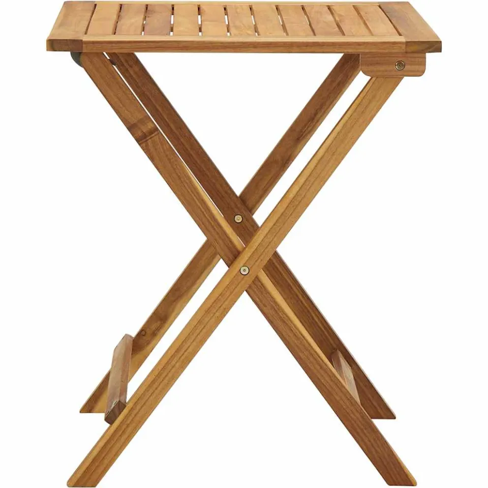 vidaXL 3-delige Bistroset inklapbaar met kussens massief acaciahout grijs, foto 4