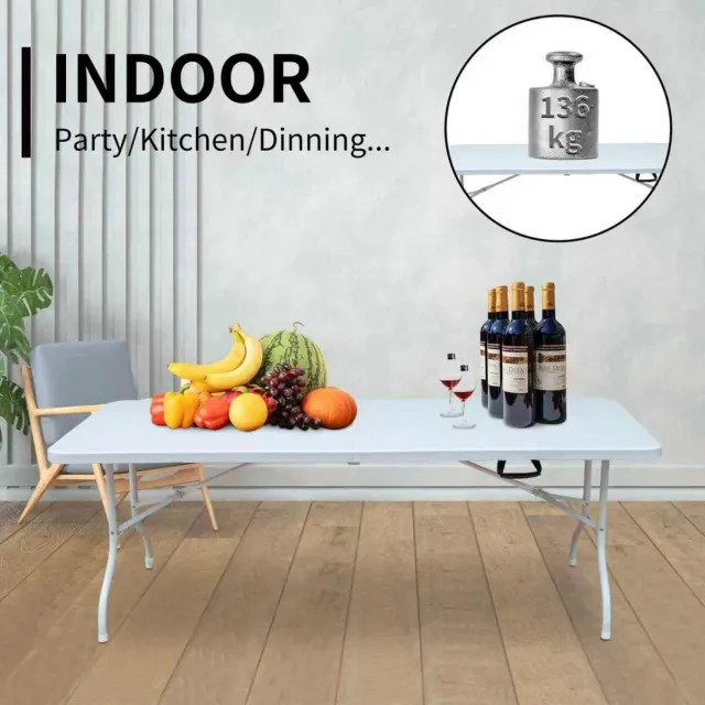 CHICFURN Tuintafel - Opklapbaar - Stalen frame - Wit
