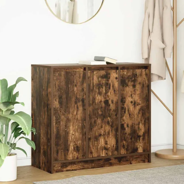 vidaXL Dressoir 85x34x76 cm bewerkt hout gerookt eikenkleurig Bruin