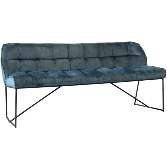NordXL Eetkamerbank Janna blauw velvet 185 cm