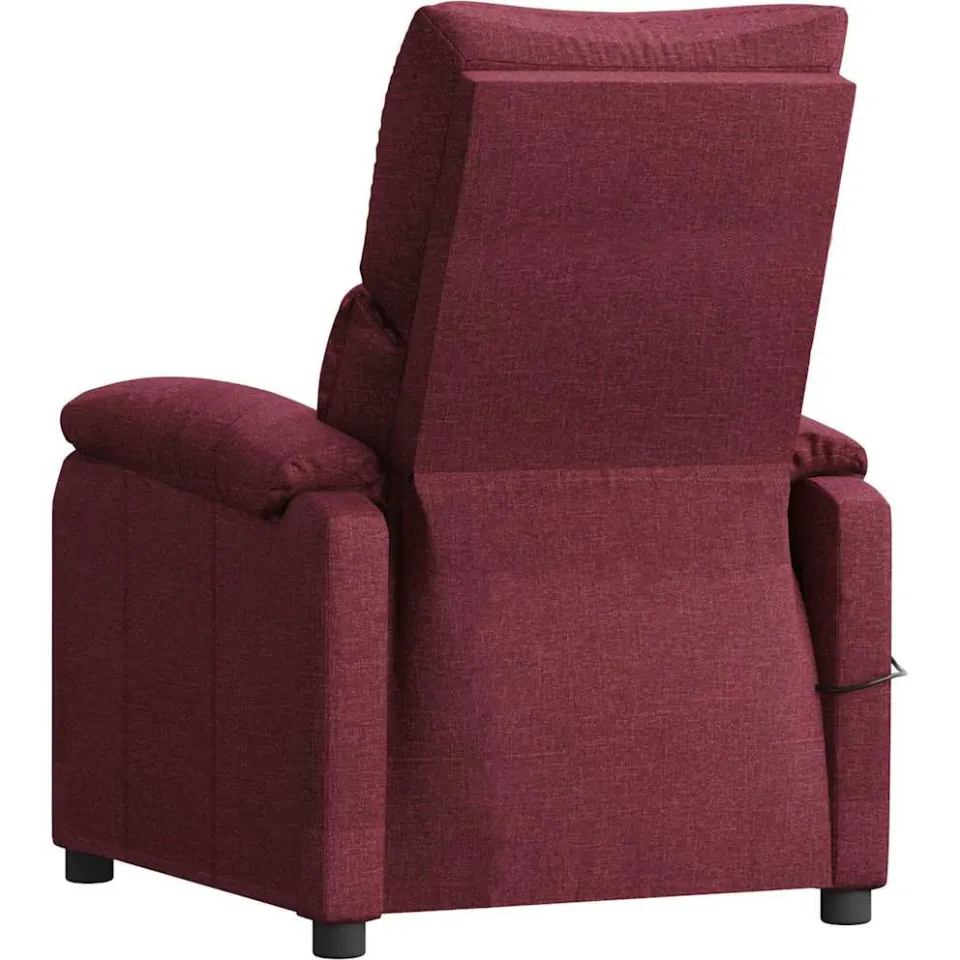 vidaXL Massagestoel stof wijnrood, foto 4