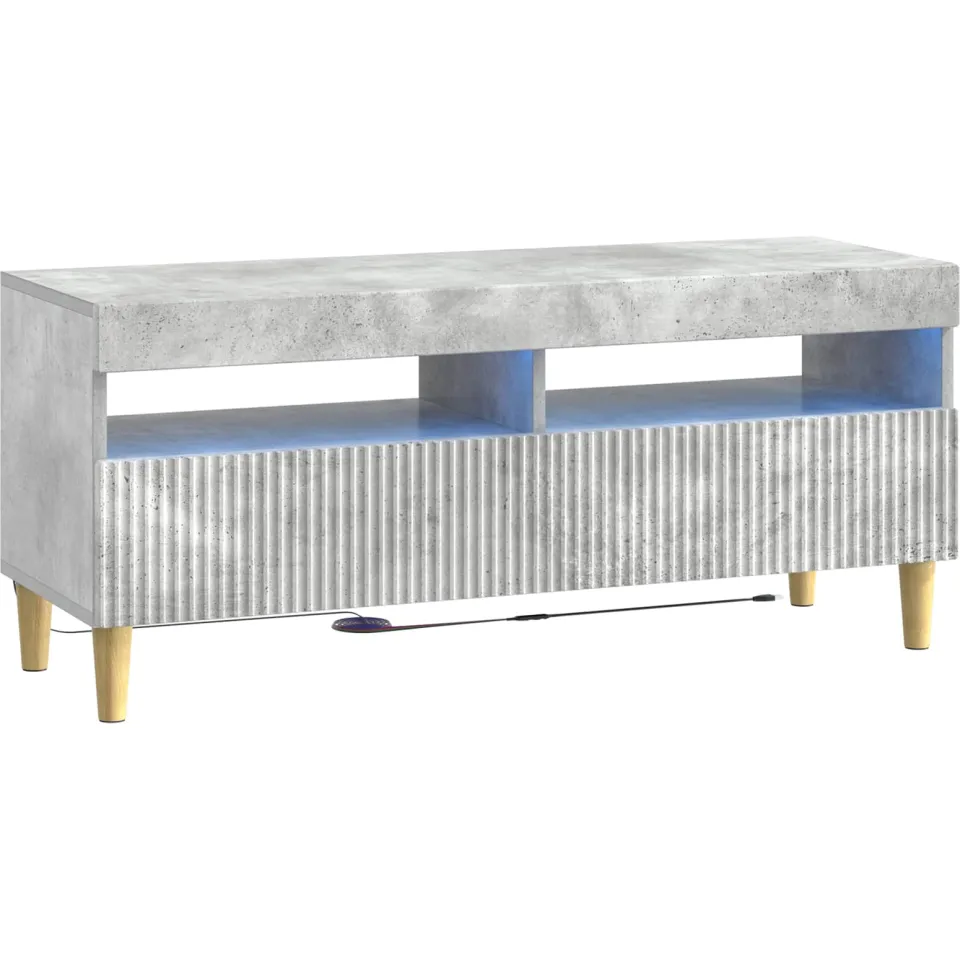 vidaXL LED tv-meubel ARNHEM 100 x 35 x 43 cm Betongrijs Bewerkt hout