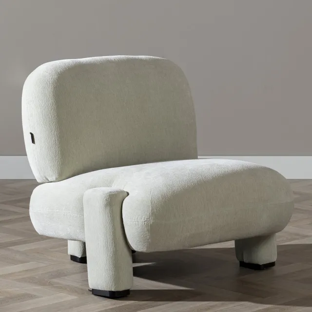 Bronx71 Scandinavische fauteuil Louise chenille mintgroen Olive / groen