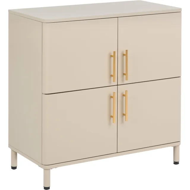 Beliani OMBURA - Dressoir met 4 deuren - Beige - Staal