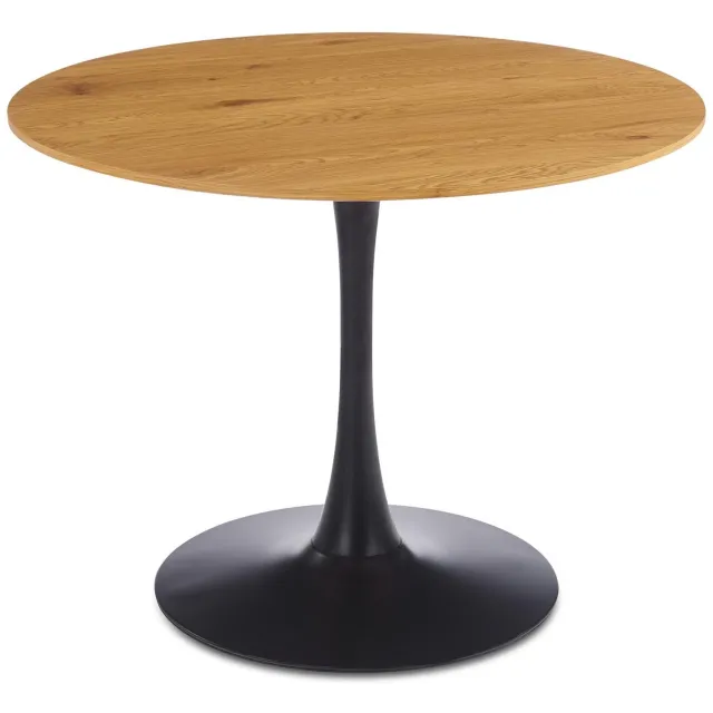 IDIMEX Eettafel LOIRE, rond, 100 cm, met tafelblad van MDF - eikenlook bruin