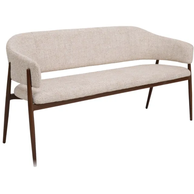 DÉJA Living Eetkamerbank Dénia - Beige/Walnoot - 160cm