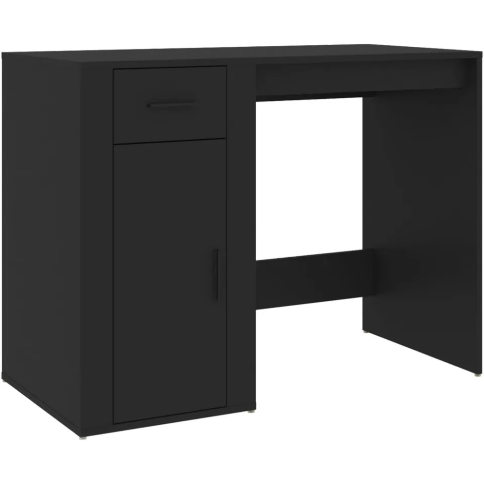 vidaXL Bureau 100x49x75 cm bewerkt hout zwart