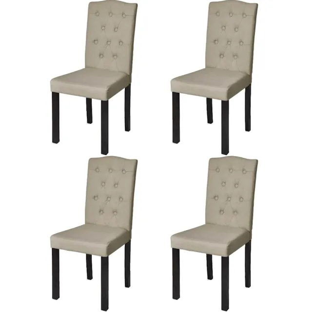 vidaXL Eetkamerstoelen 4 st stof camel Beige