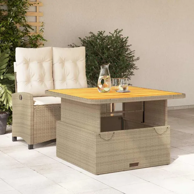 vidaXL 2-delige Tuinset met kussens poly rattan beige, foto 2