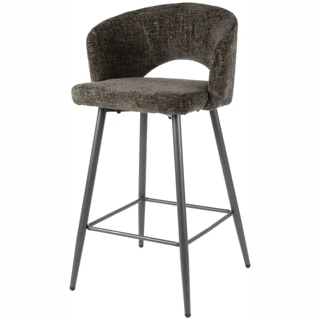 Giga Living Giga Meubel Barstoel Salon Tissee - Bruin Stof - Set van 2