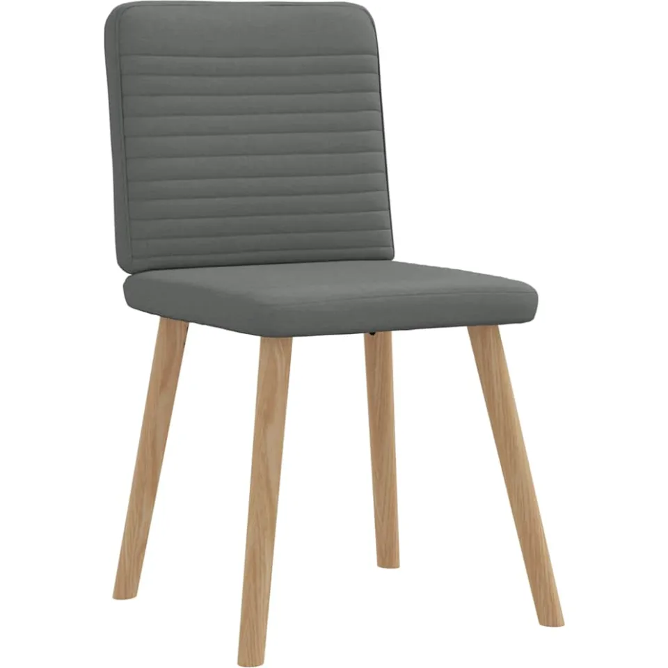 vidaXL Eetkamerstoelen 6 st stof donkergrijs