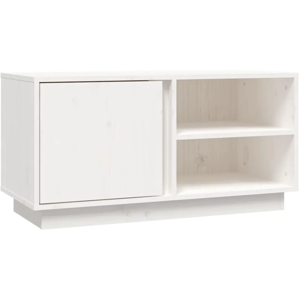 vidaXL Tv-meubel 80x35x40,5 cm massief grenenhout wit