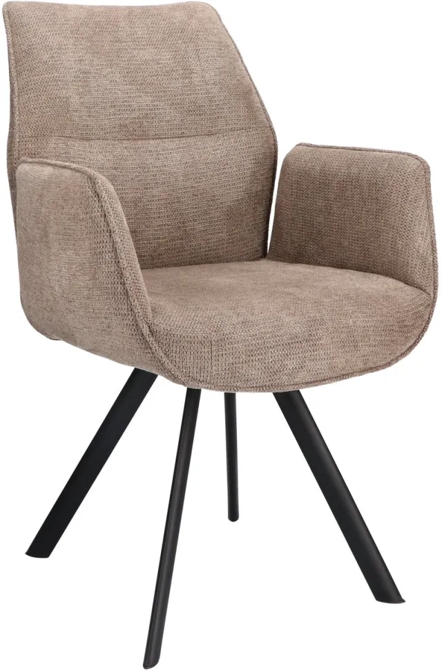 Icon Living Armstoel Jadie - Stof Mito Liver - Leg Black Creme