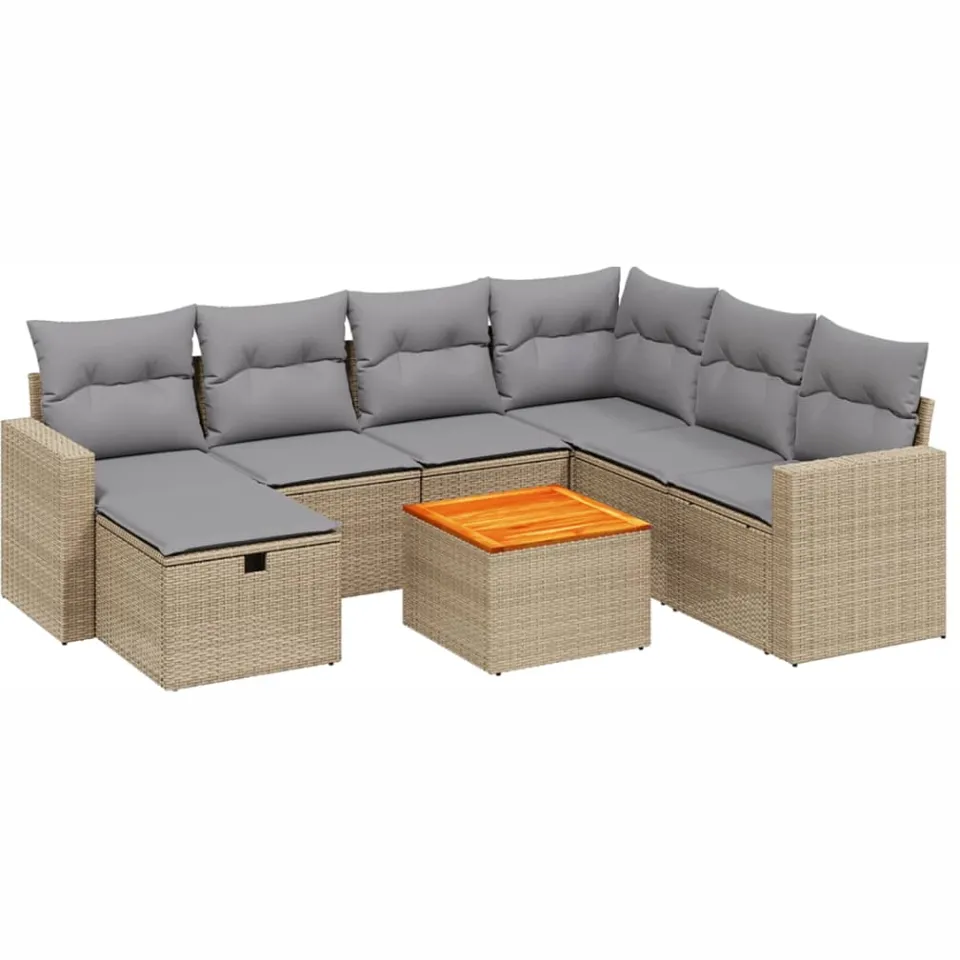 vidaXL Patio Sofa Set Mix Beige en Lichtgrijs, foto 3