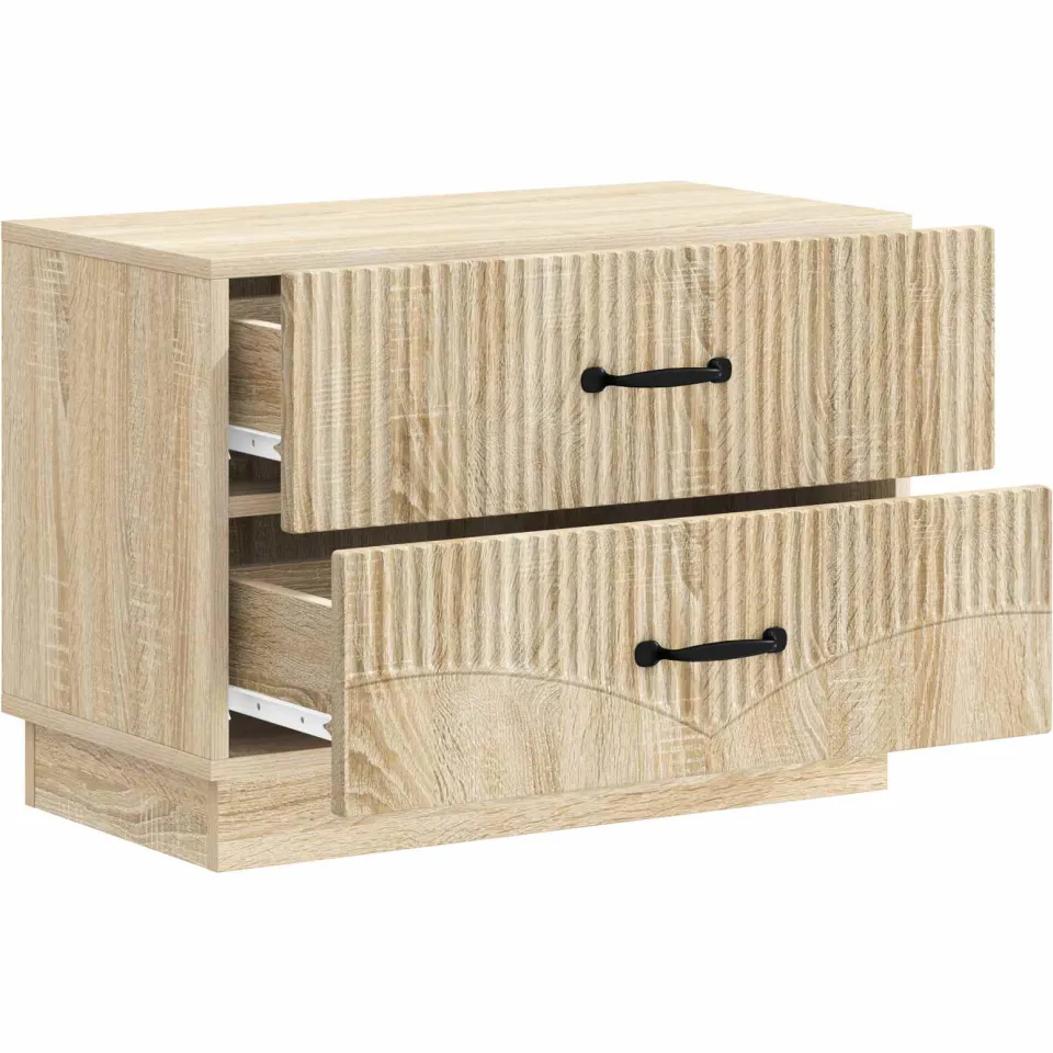 vidaXL Nachtkastje Sonoma Eiken 62 x 34,5 x 44,5 cm Bewerkt hout Bruin