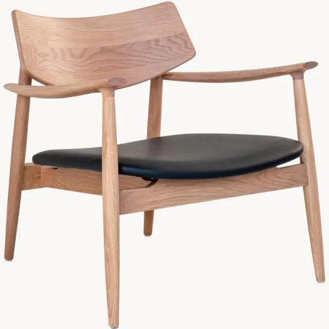House Nordic Eikenhouten loungestoel Olvera Antraciet