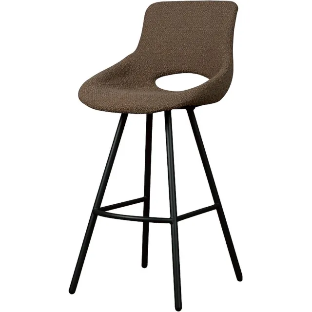 sidd Campo barchair - fabric Teddy MJ8-7 Dark brown Donker bruin