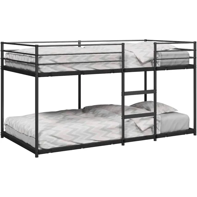 vidaXL Stapelbed zonder matras 107x203 cm staal zwart