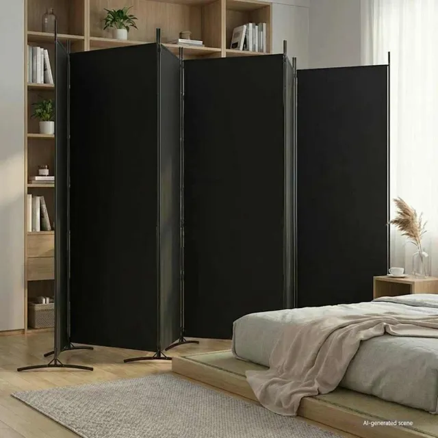 vidaXL Kamerscherm met 6 panelen 520x180 cm stof zwart, foto 2