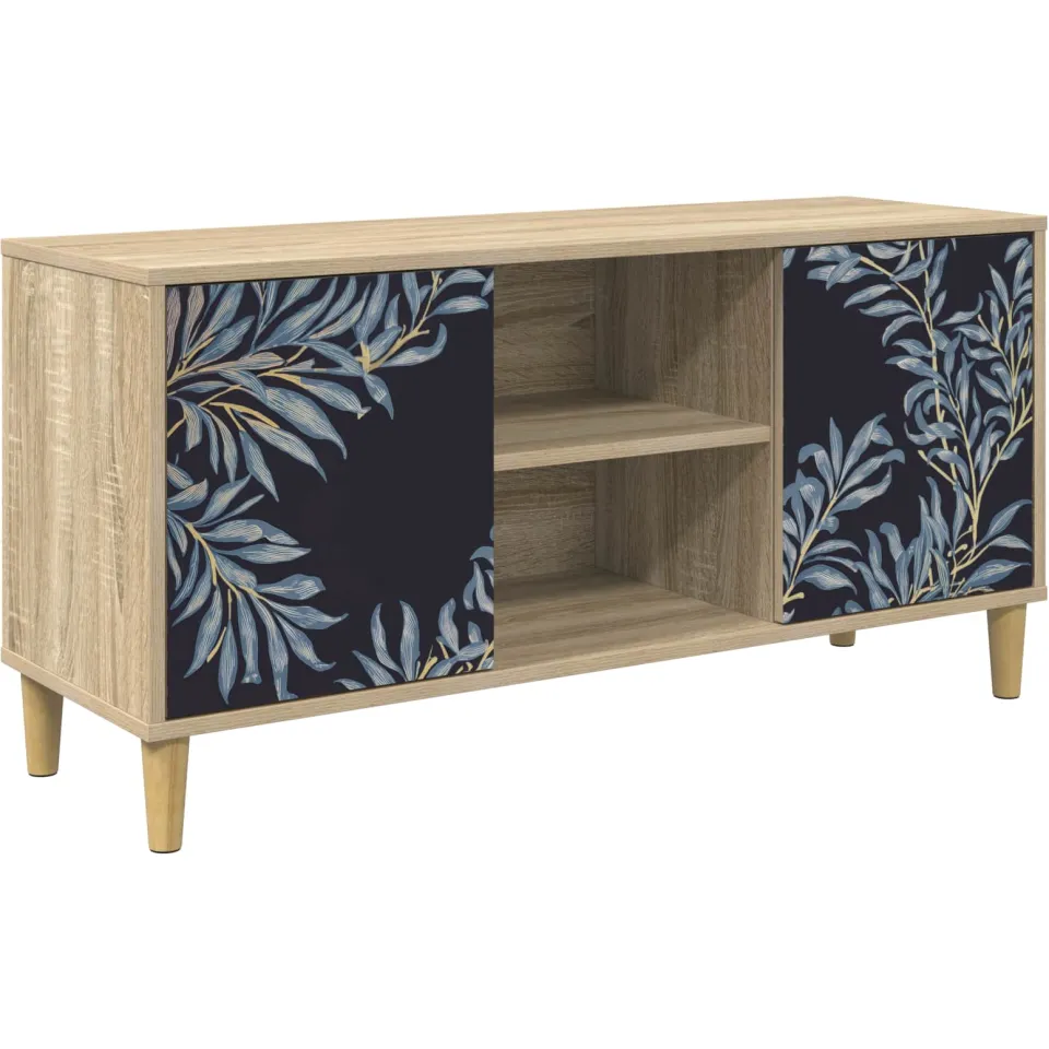 vidaXL Tv-meubel DOKKUM 102 x 33 x 50 cm Sonoma Bewerkt hout bruin, foto 3