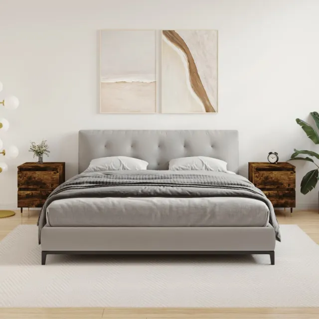 vidaXL Nachtkastjes 2 st 40x35x50 cm bewerkt hout gerookt eikenkleurig, foto 2