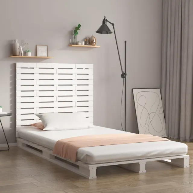 vidaXL Hoofdbord wandmontage 106x3x91,5 cm massief grenenhout wit