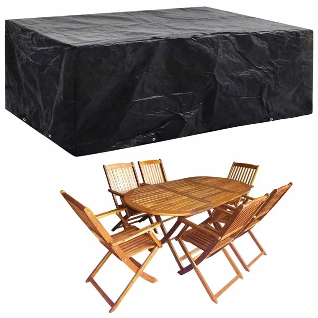 vidaXL Tuinmeubelhoes met 8 oogjes 242x162x100 cm Zwart