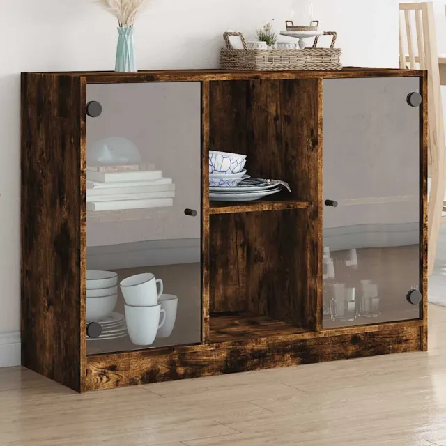 vidaXL Dressoir 102x37x75,5 cm bewerkt hout gerookt eikenkleurig Bruin