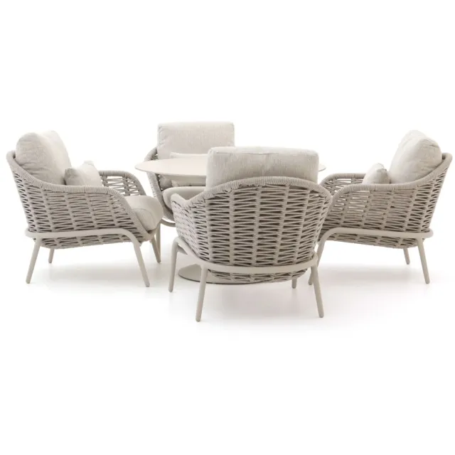 Suns Casto/Nova ø120cm low dining tuinset 5-delig taupe, foto 2