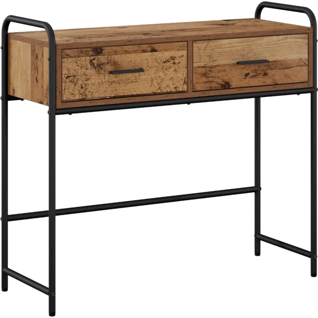 vidaXL Consoletafel - Oud - hout - 90 - x - 33 - x - 80,5 - cm - Bewerkt - hout Oud hout