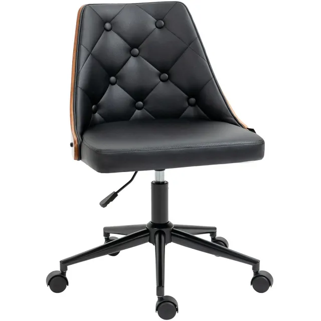 Jurrys Bureaustoel - Ergonomische bureaustoel - Draaibaar - Verrijdbaar - Hoogte Verstelbaar - Comfortabel - Zwart - 53x62x77-87cm