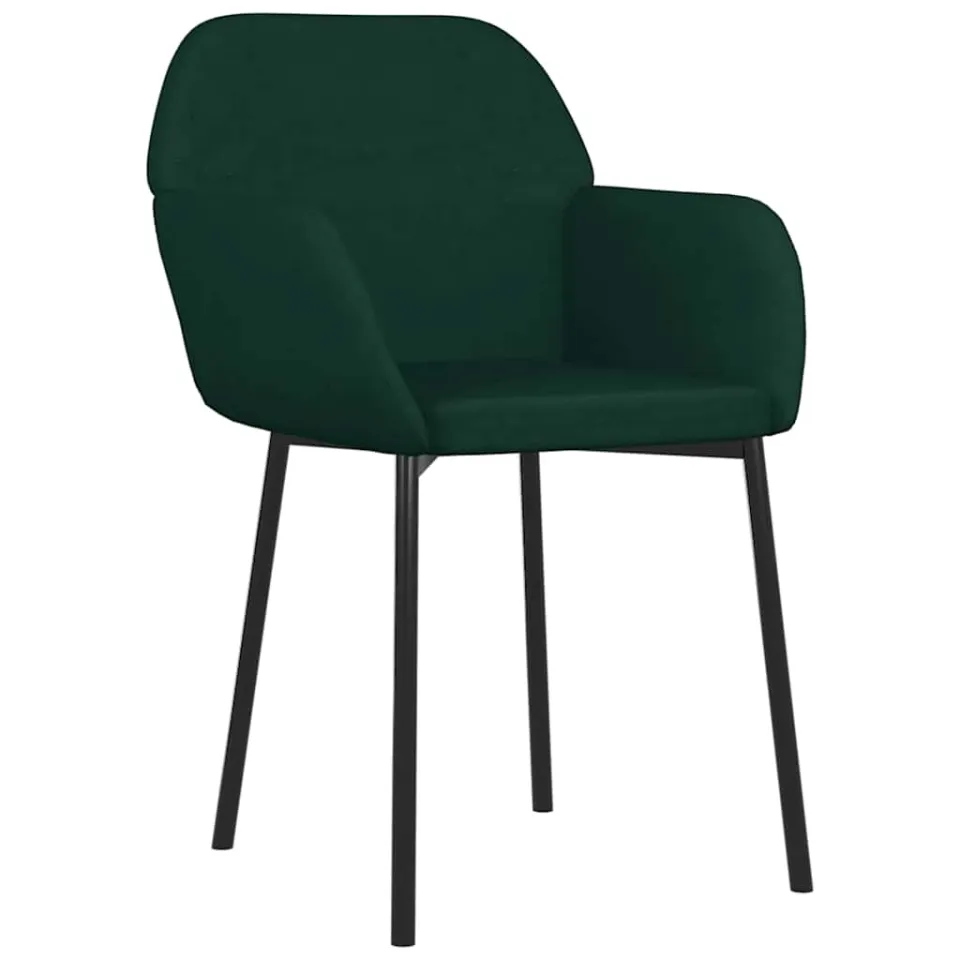 vidaXL Eetkamerstoelen 2 st fluweel donkergroen