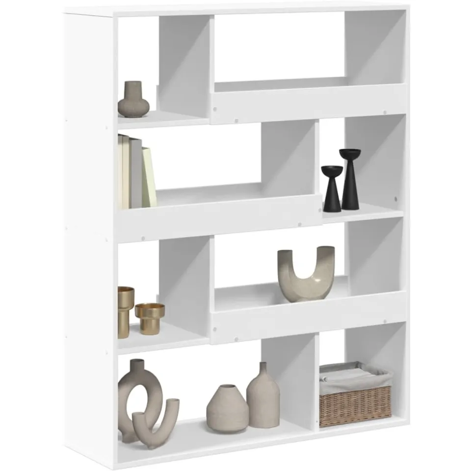 vidaXL Boekenkast 100x33x125,5 cm bewerkt hout wit, foto 3