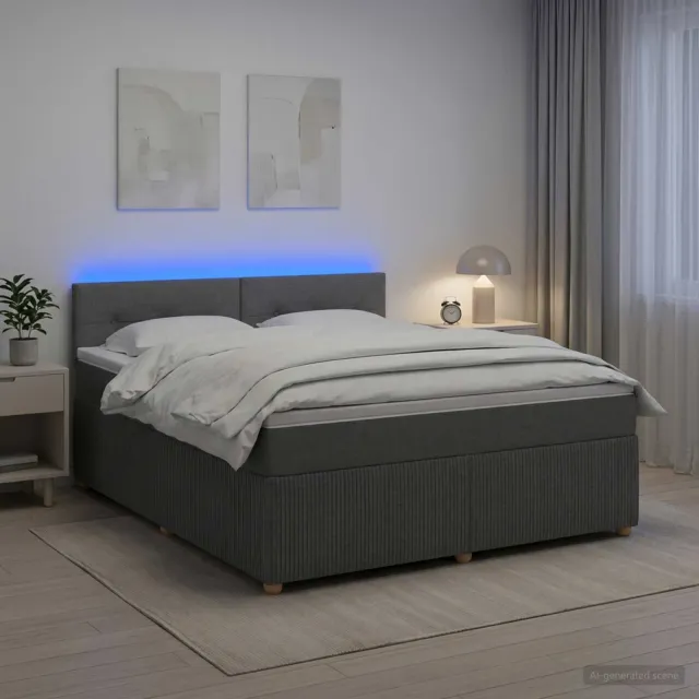vidaXL Boxspringbed met matras Donkergrijs 160 x 200 cm Stof